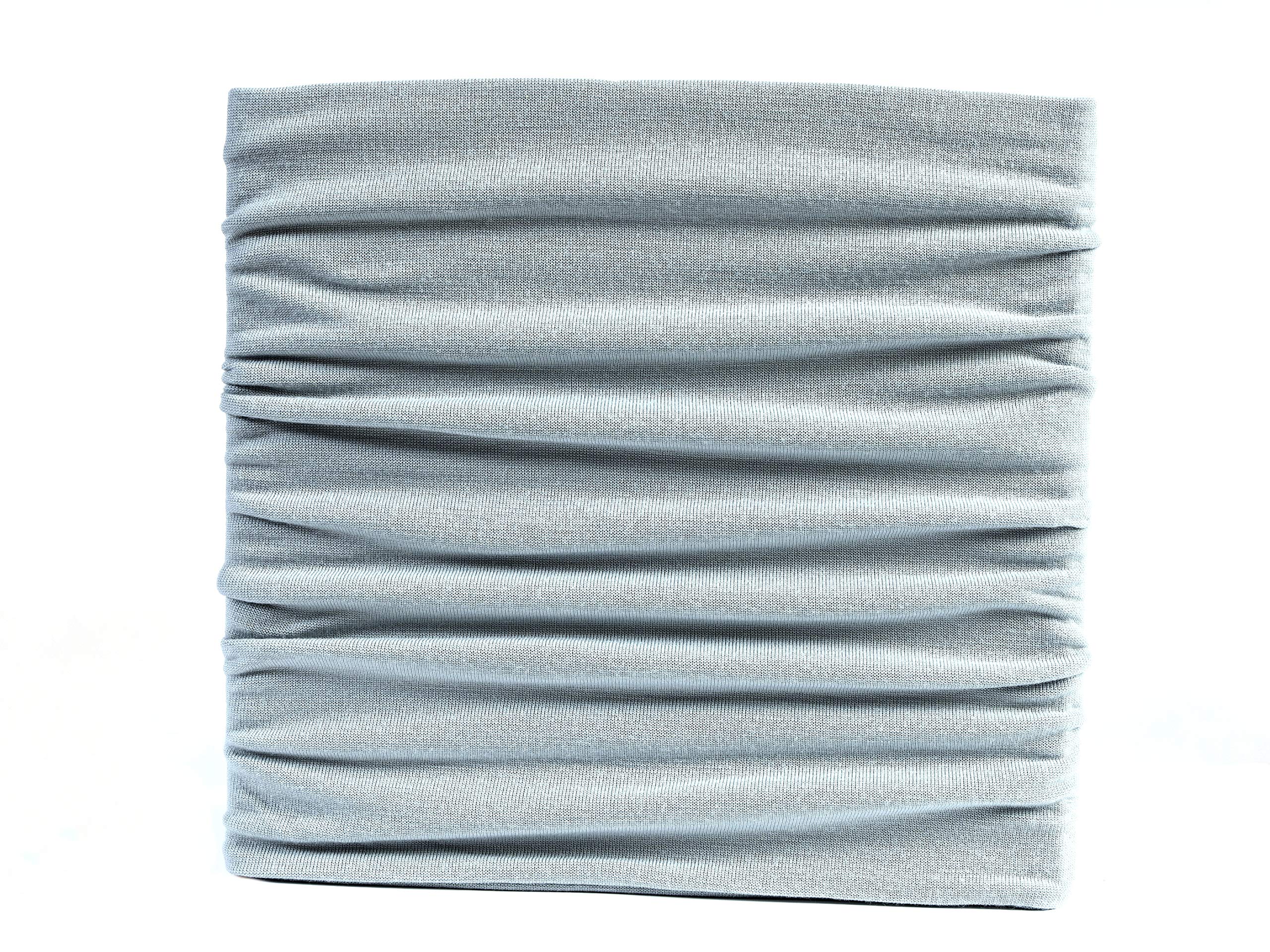 Pañuelo multifunción de 2 capas, 100% lana merino gris Talla única