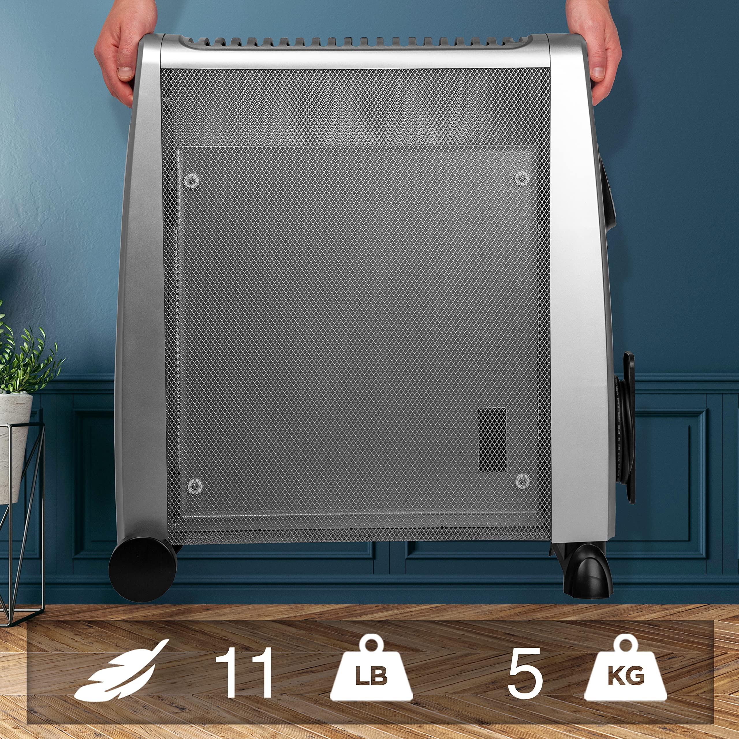 Duronic Heater Oil Free Electric HV102 SR, Mica Panels 2.5kW, Radiant and  Convection Convector Heater with Thermostat, Remote Control - Silver :  Amazon.co.uk: DIY u0026 Tools