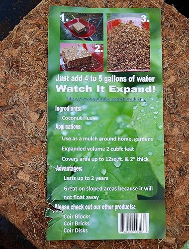 Miniatura 6 de FibreDust Coco Mulch, 11 libras (paquete de 2)
