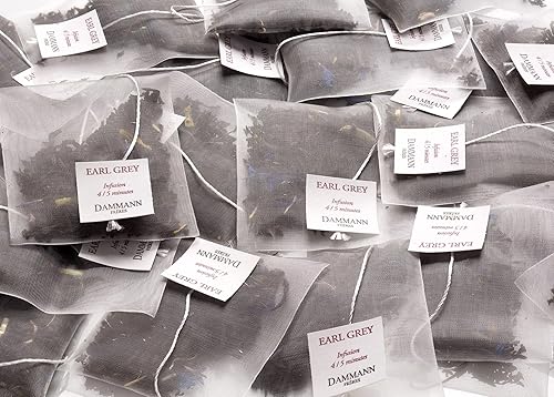 Miniatura 7 de Dammann Freres Sachets, Bolsas de té Jardin Bleu, té negro francés gourmet premium, mezcla de fresa, sabores de ruibarbo, 25 unidades (paquete