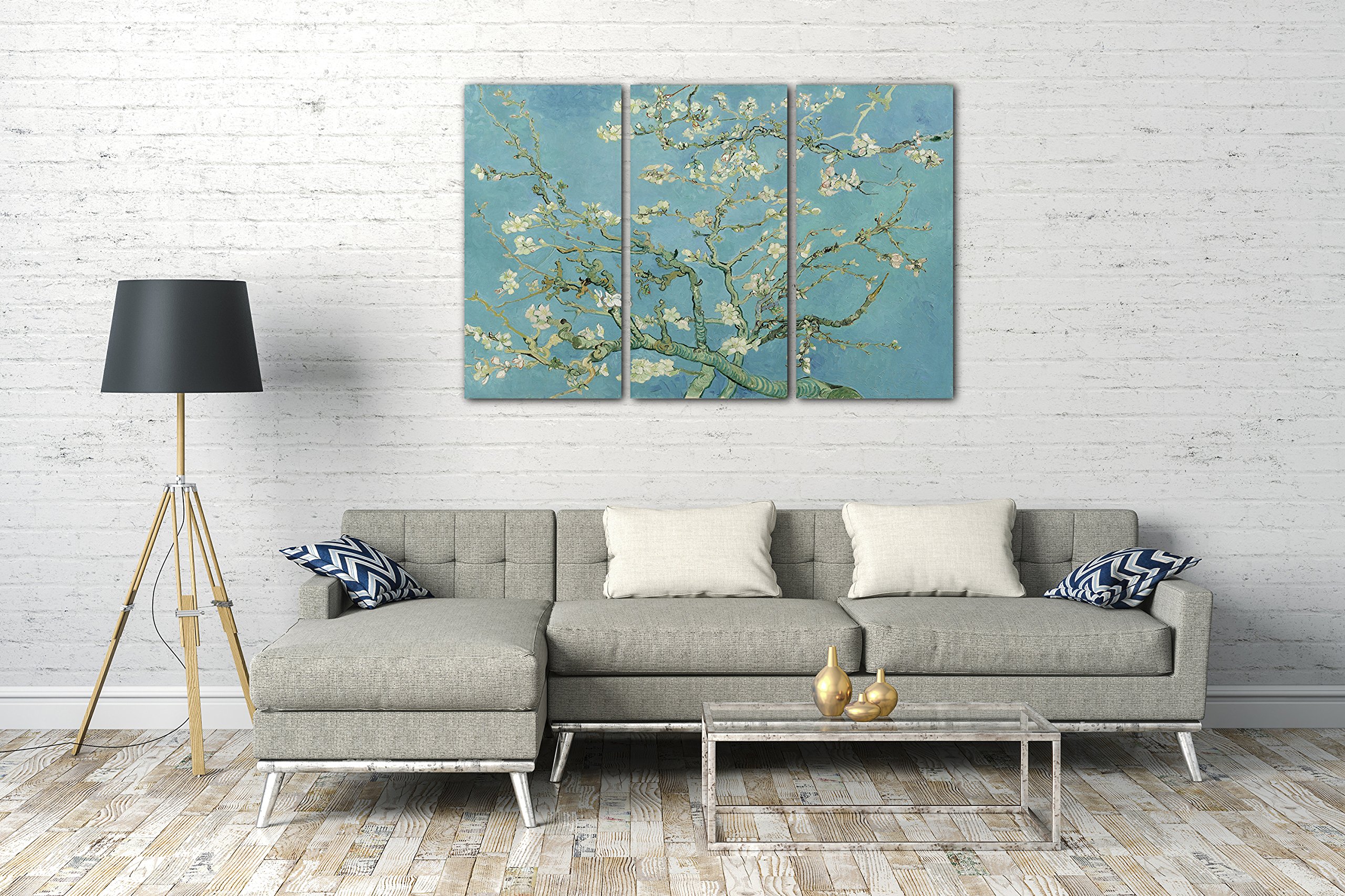 Printed Paintings Leinwand 3-teilig(120x80cm): Vincent Van Gogh - Mandelbaumzweige (1890)