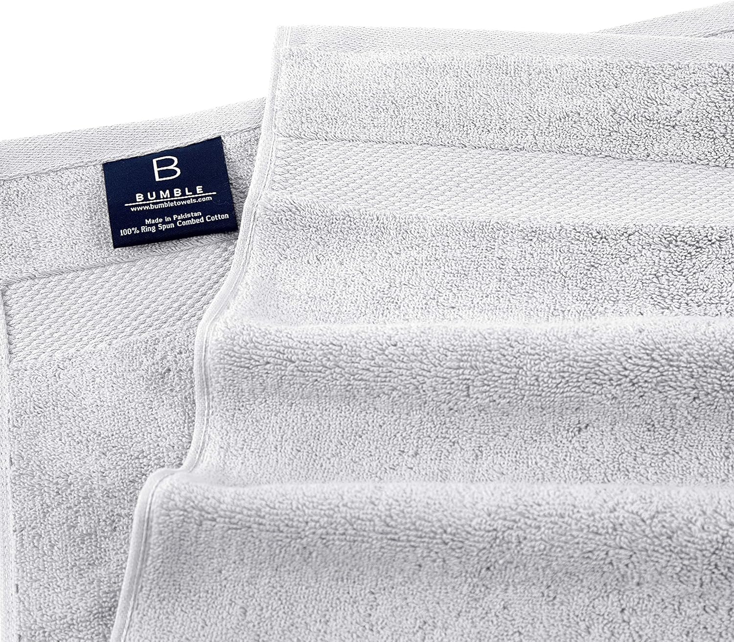Bumble Luxury Thick Hand Towel - 20” x 30” | Heavy Weight | Luxury Bath Towel | 100% Combed Cotton | Ultra Soft & Highly Absorbent | 800 GSM | White Hand Towel - 1 Pack