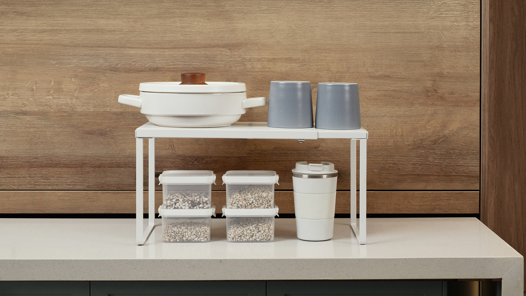 Uk様 Amazon.com: Nxconsu Cabinet Shelf Expandable Organizer Riser
