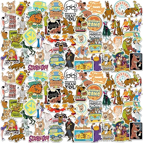 Scooby Doo! Paquete variado de calcomanías de vinilo grandes de lujo, para laptop, botella de agua, álbumes de recortes, tableta, monopatín,