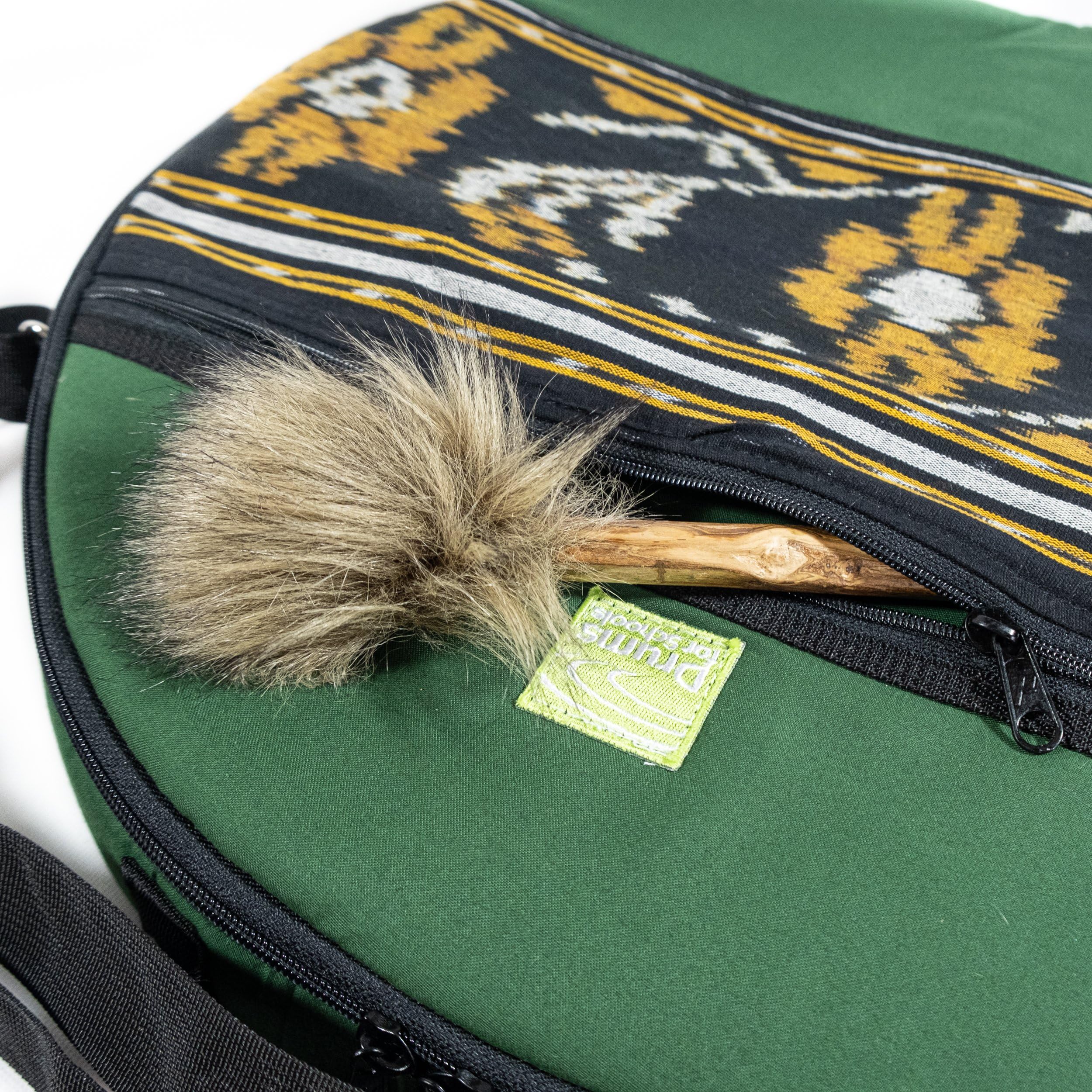 Sac de tambour en coton Drums for Schools pour tambour 55 cm de diamètre vert
