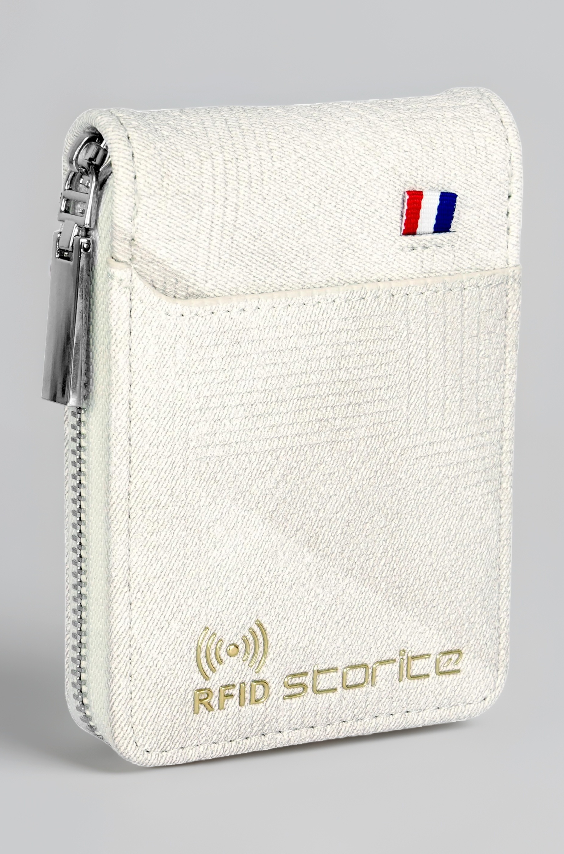 Storite PU Leather 9 Slot RFID Vertical Credit Debit Card Holder Money Wallet Zipper Coin Purse for Men Women (Beige- 11.5 x 2 x 8 Cm)