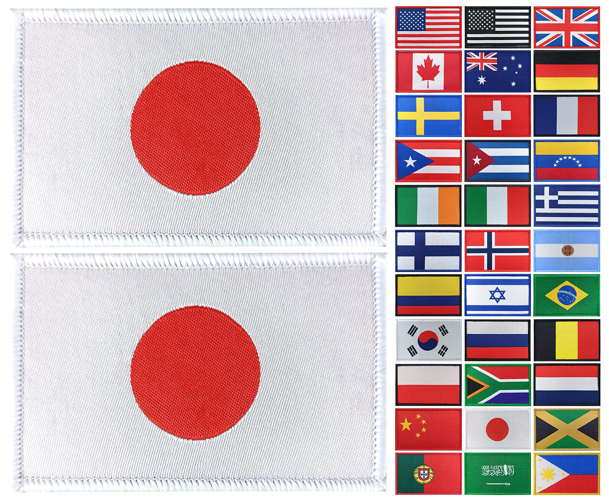 JBCD 2 Pack Japan Flag Patch Tactical Japanese Patch Pride Flag Patch for Clothes Hat Patch Team Military Patch