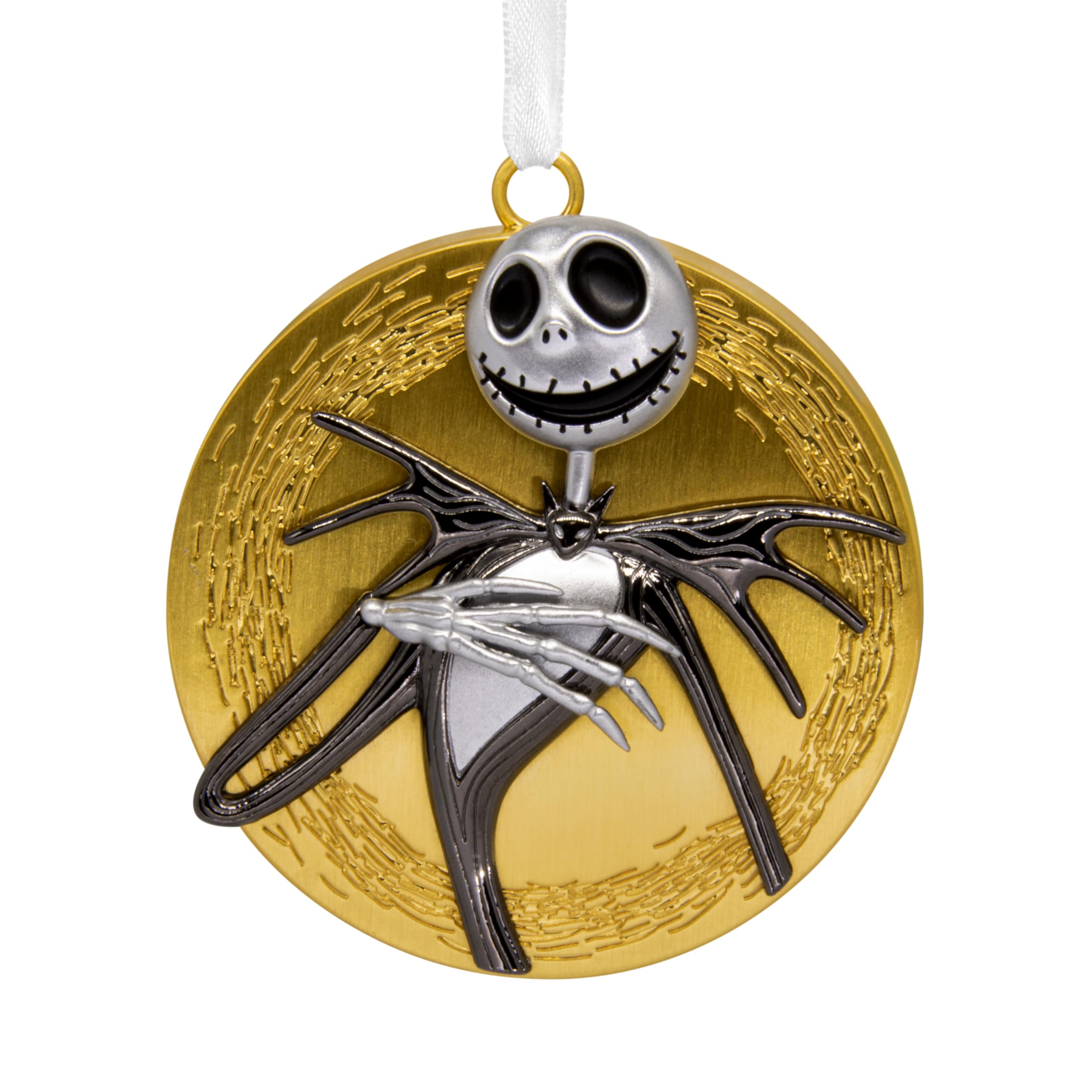 Hallmark Disney Tim Burton's The Nightmare Before Christmas Jack Skellington on Moon Christmas Ornament, Metal, Gifts for Disney Fans