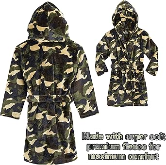 Vestaglia Bambino In Pile - Morbida Con Cappuccio E Tasche, Per Casa, Taglie 5-14 Anni