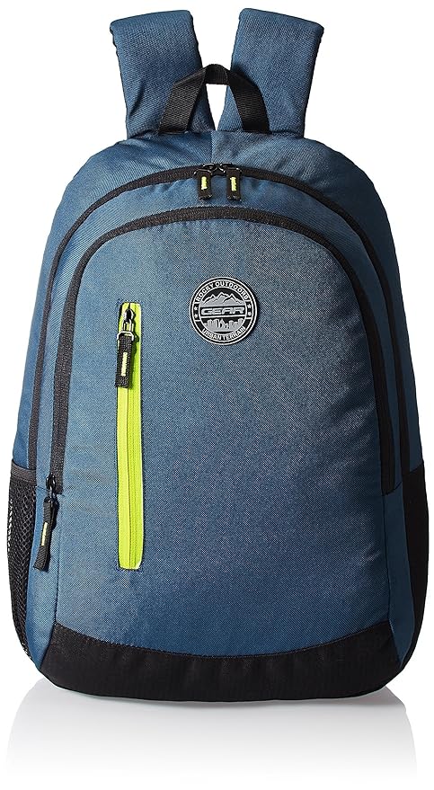 Gear Navy Blue and Green Casual Backpack (BKPECOBP40503)