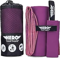 Vista 12 de Toalla de Microfibra Hero, Camping, Playa, Gimnasio - 24 X 48 pulgadas (Incluye Toallita de Regalo)