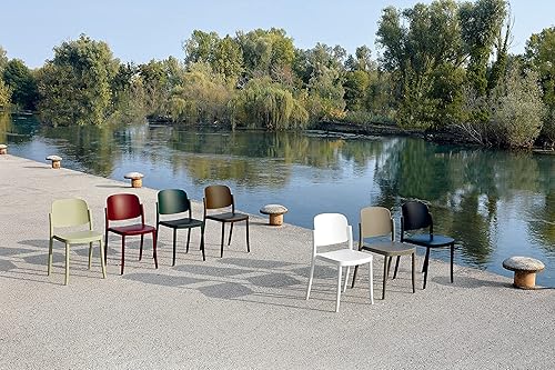 Miniatura 2 de コレクションリビング COLOS Piazza 1 Stacking Chair, Set of 2, Width 18.7 x Depth 20.1 x Height 31.1 inches (47.5 x 51 x 79 cm), Black, Made in Italy, Finished