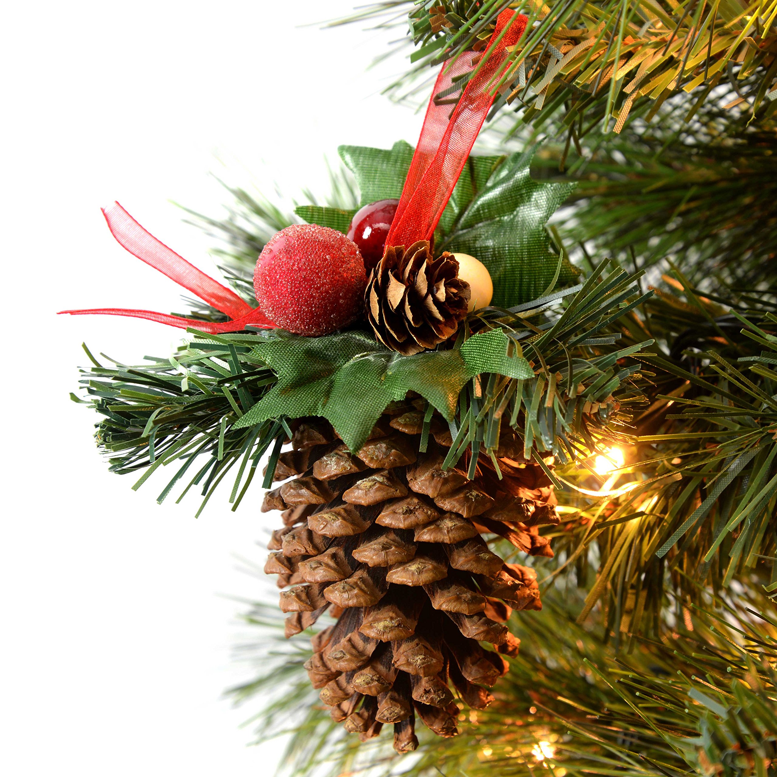WeRChristmas Decorated Pine Cone Christmas Decoration - Cream/Gold, Pack of 5, 9 x 6 x 6 cm - Image 4