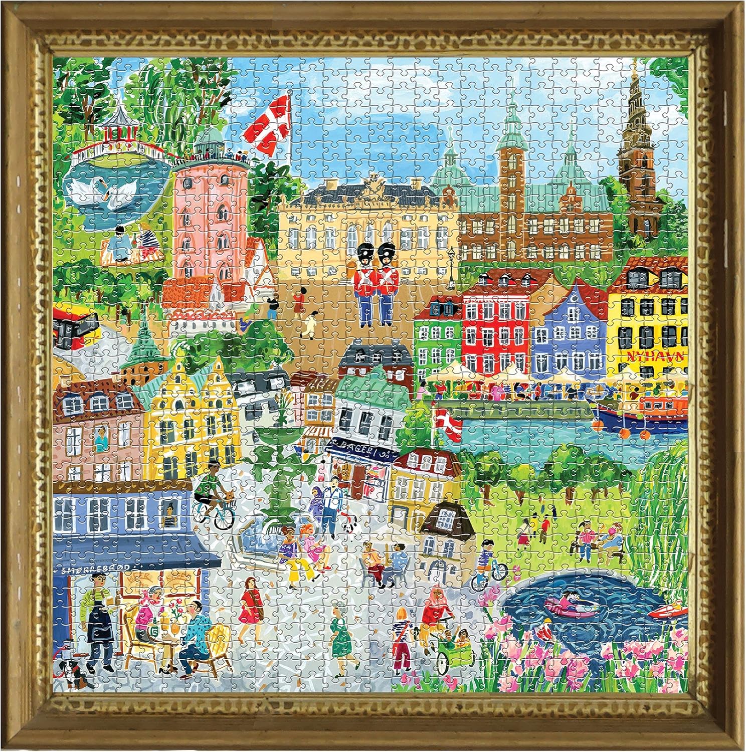 eeBoo 1000 Piece Puzzle - Copenhagen Jigsaw Puzzle for Adults, Square 23" x 23" Made with Recycled Board & Vegetable-Based Ink