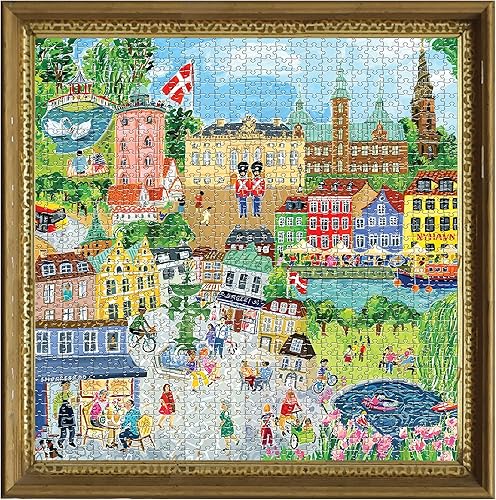 Miniatura 5 de eeBoo Rompecabezas de 1000 piezas, rompecabezas de Copenhague para adultos, cuadrado de 23 x 23 pulgadas, fabricado con tablero reciclado y tinta a