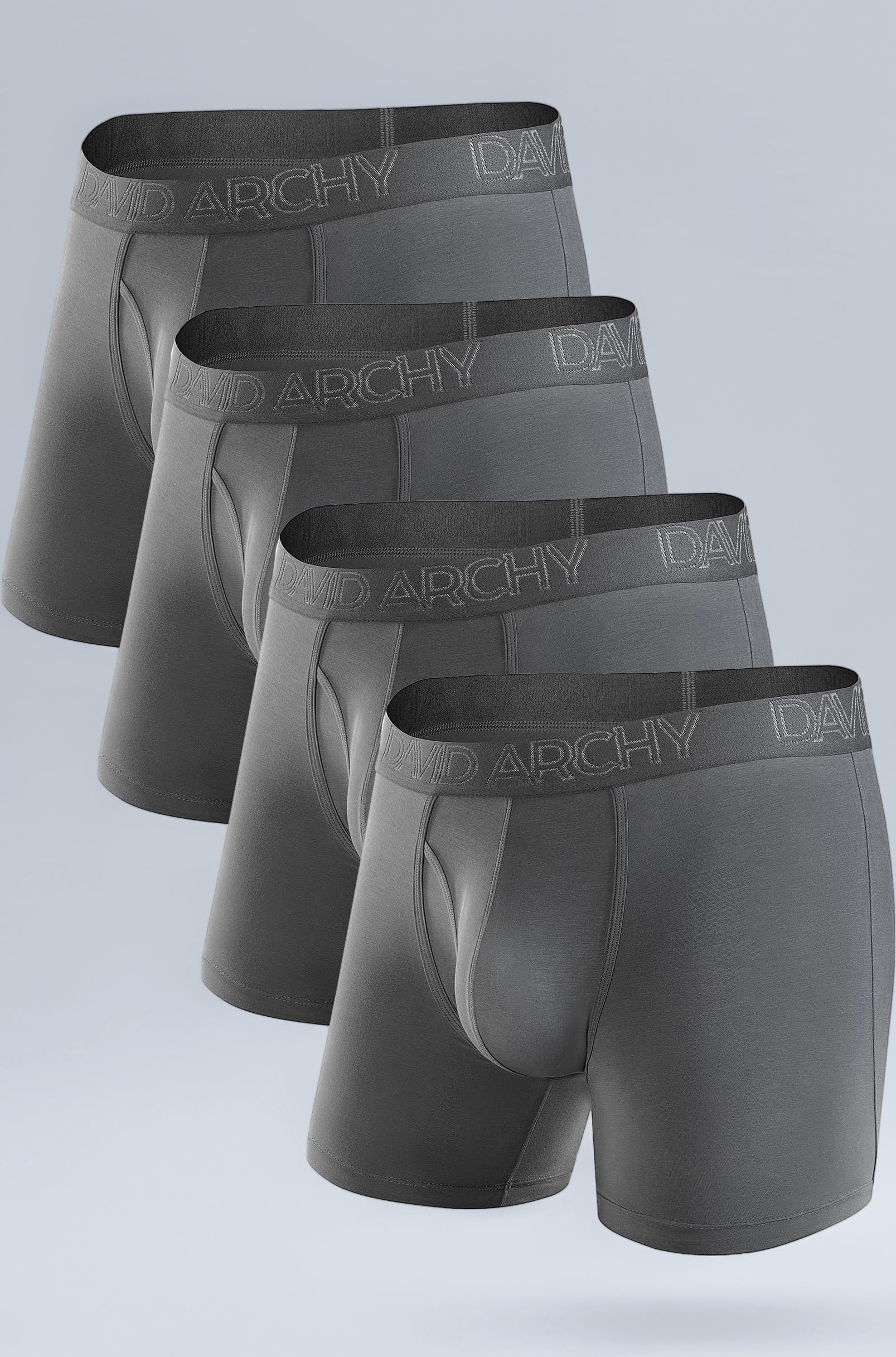 David Archy Men's 4 Pack Ultra Soft Cotton Underwear Full Cut Briefs with Fly