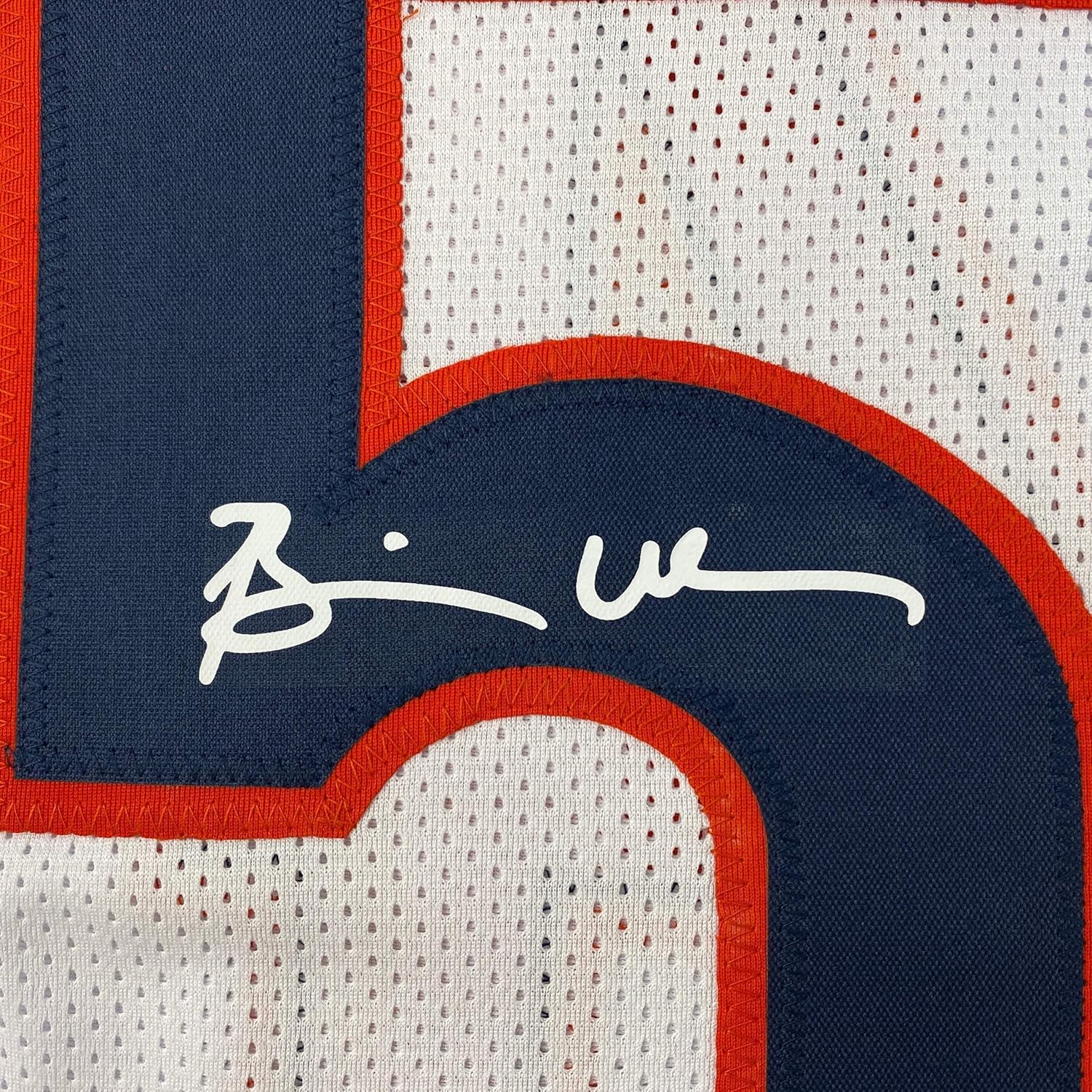 Facsimile Autographed Brian Urlacher Chicago White Reprint Laser Auto Football Jersey Size Men's XL - Image 2