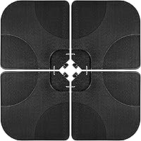 Best Choice Products 4-Piece 155lb Heavy-Duty Offset Patio Umbrella Base - Easy-Fill Water/Sand Plates, Weather-Resistant Black Stand