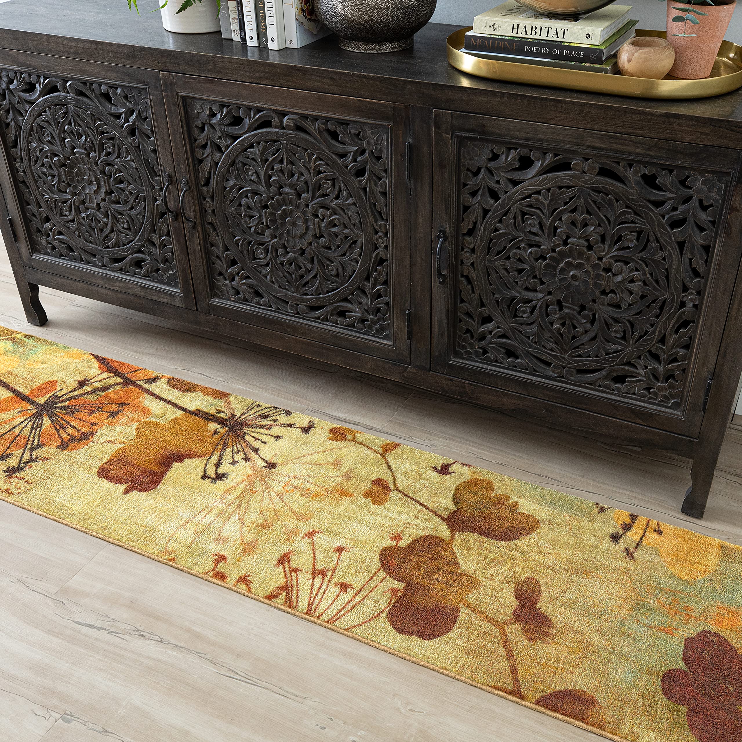 Photo 1 of Mohawk Home Rust Autumn Branches Area Rug (2'x5') 2 ft x 5 ft Rust