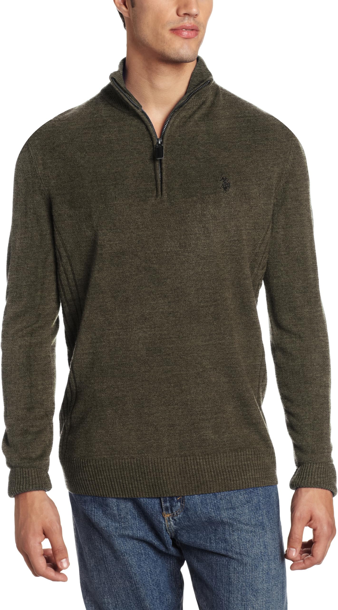U.S. Polo Assn. Men's Solid Quarter-Zip Sweater