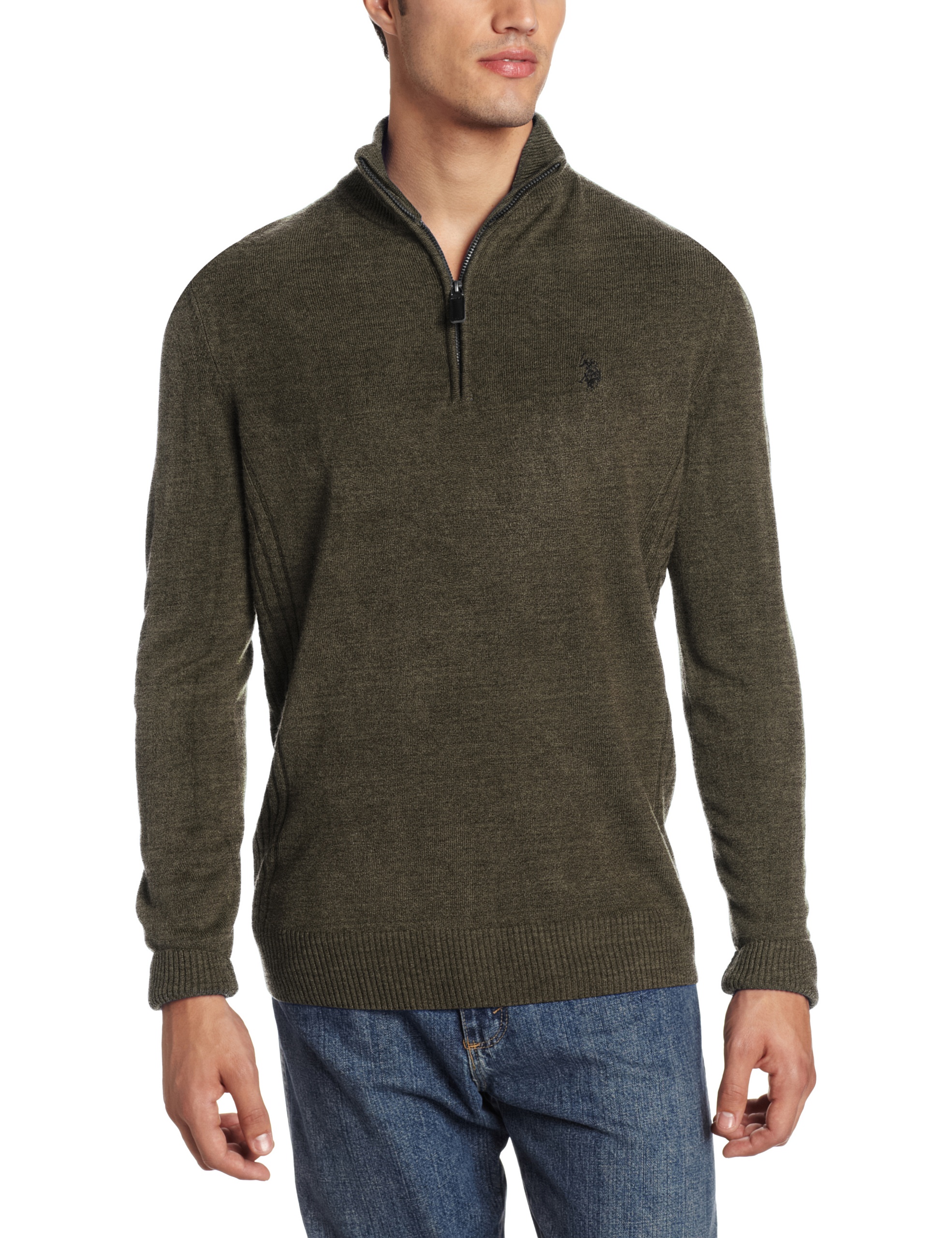 U.S. Polo Assn. Men's Solid Quarter-Zip Sweater