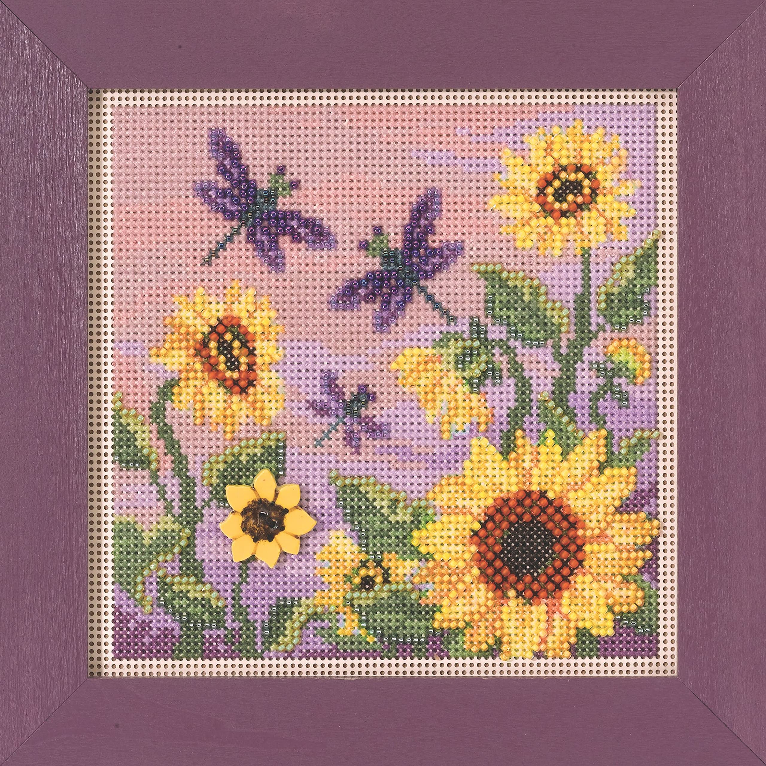 Mill Hill Sunflower Garden Beaded Counted Cross Stitch Kit 2022 Buttons & Beads Autumn MH142221