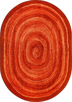 Joy Carpets Feeling Fun 78" x 109" Oval Area Rug in Color Orange