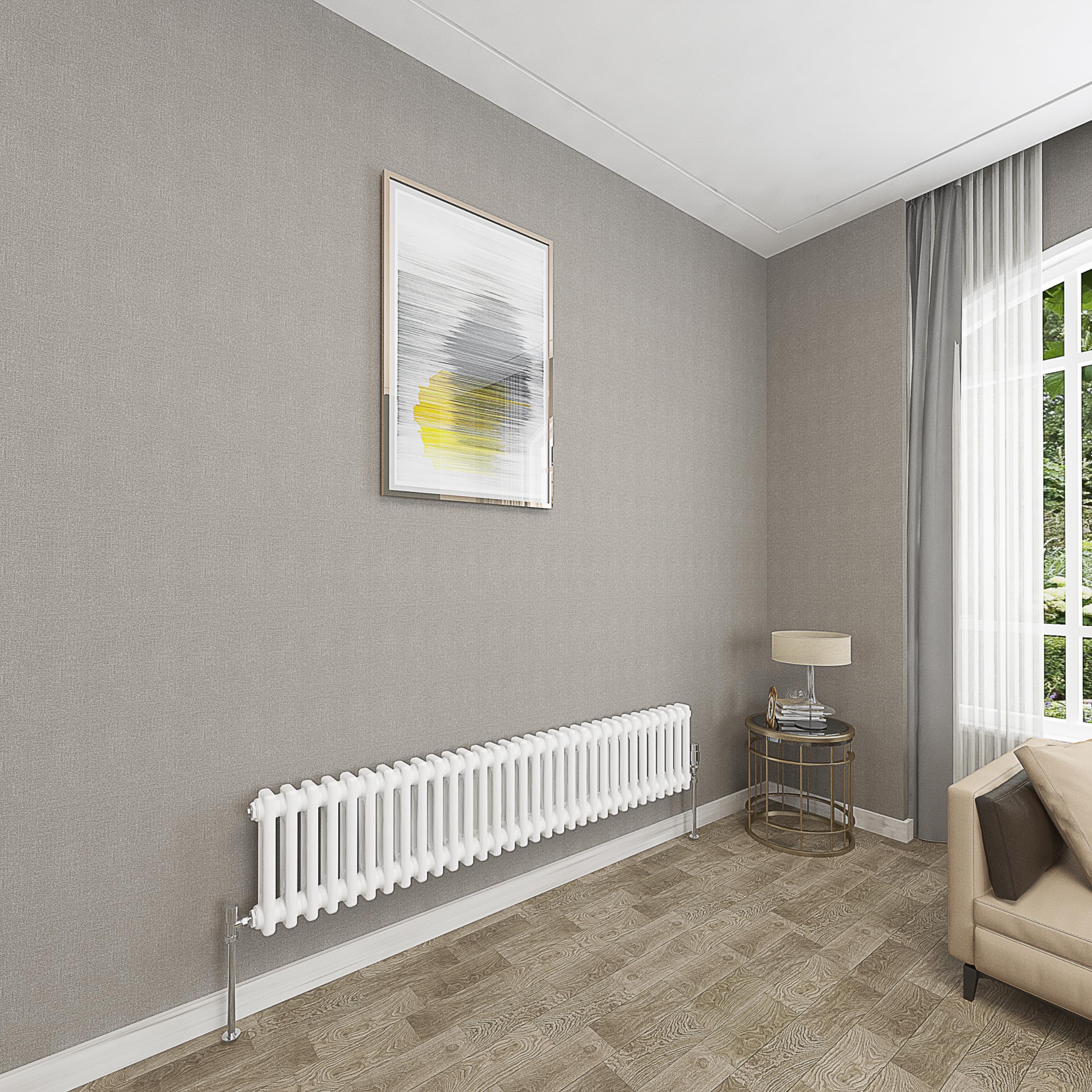 Sky bathroom 300x1460mm 2 Column Radiator Horizontal White Cast Iron radiato Traditional Central Heating Radiator