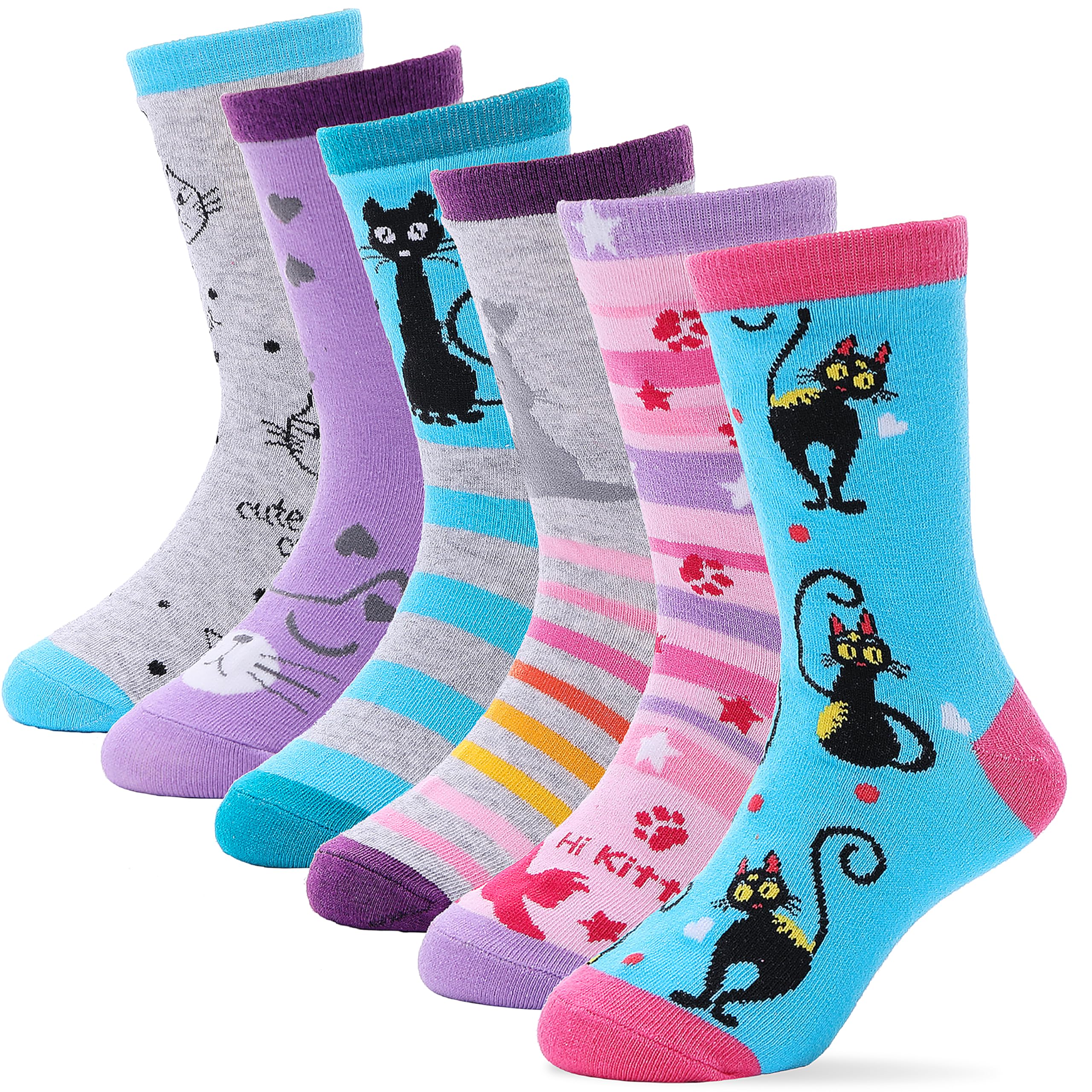 ANTSANG Kids Cotton Crew Socks for Girls Boys Toddler,Novelty Fashion Socks
