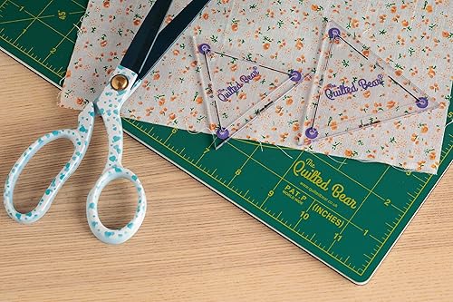 Miniatura 7 de The Quilted Bear Plantillas triangulares para acolchar  Juego de 8 plantillas de acrílico transparente antideslizantes para acolchar, retazos,