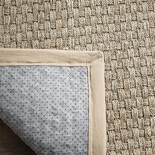 Vista 174 de SAFAVIEH Natural Fiber NF114A - Alfombra de hierba marina, tejido de canasta, con borde, para zonas de alto tráfico, sala de estar, dormitorio, 2