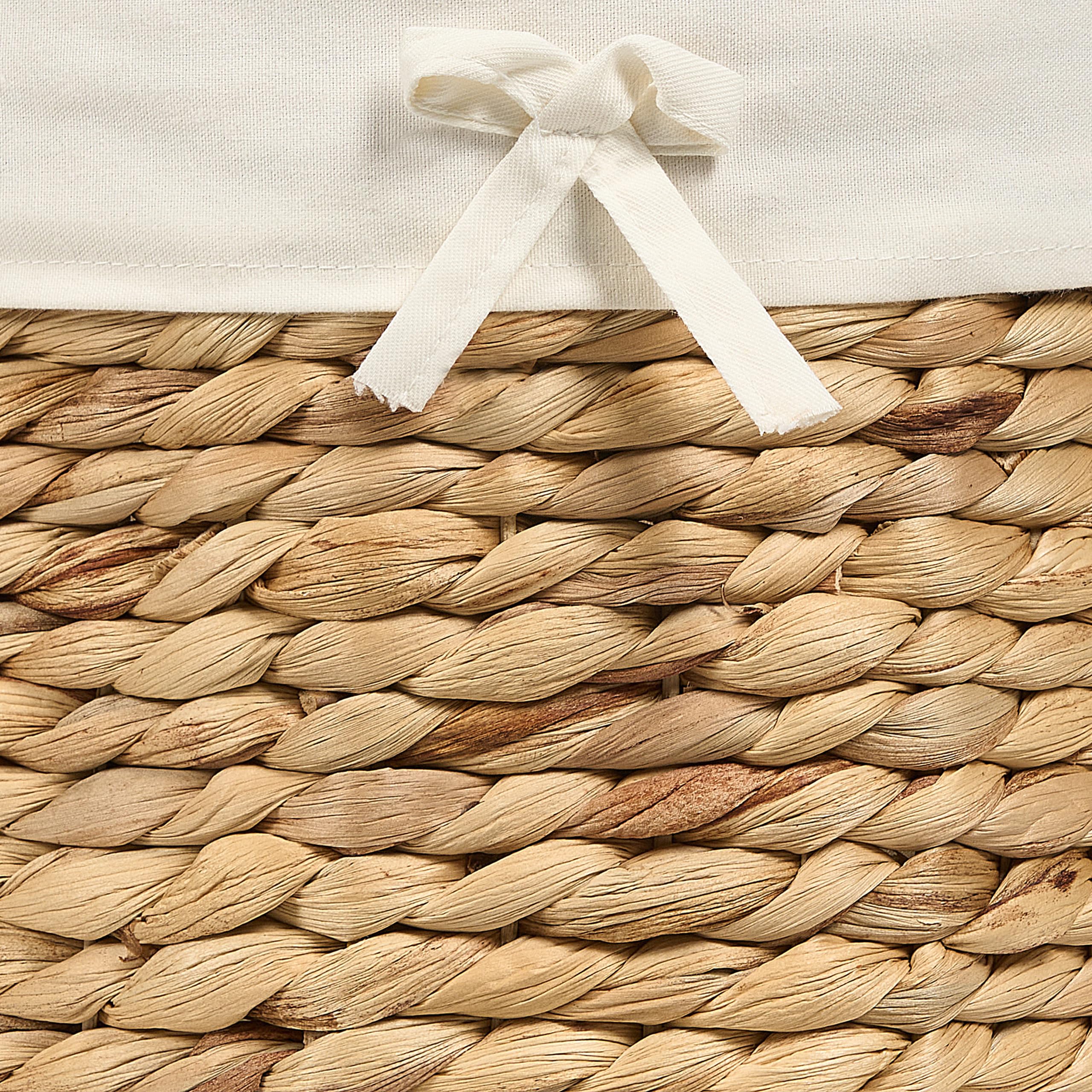 Korb aus Wasserhyazinthe natürlich/beige rund 2er Set Wäschekorb Danang
