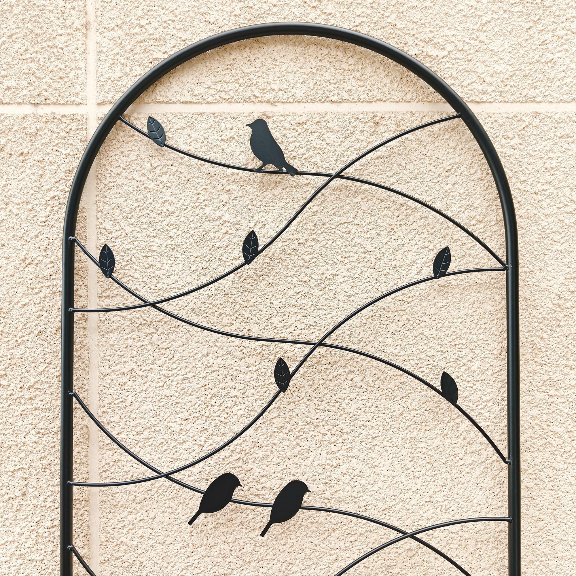 Rankgitter aus Metall 2er Set, 180–220 cm hoch, Pflanzenstütze für Kletterpflanzen und Topfpflanzen, Rankgitter für Blumentopf, Garten, Balkon und Terrasse, Schwarz (180 x 50 cm)
