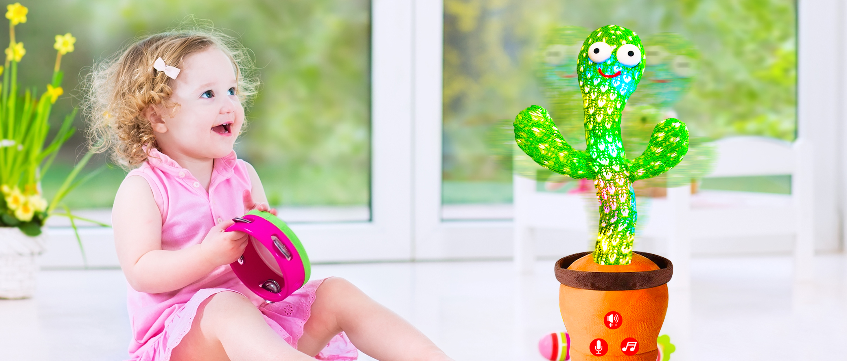 Vitosup Rechargeable Dancing Talking Cactus Toy for Baby Toddler