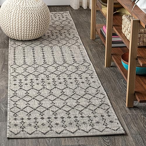 Miniatura 14 de JONATHAN Y Alfombra de área geométrica marroquí para interiores y exteriores 3X5 natural/negro, Ourika tejido texturizado para patio trasero, patio