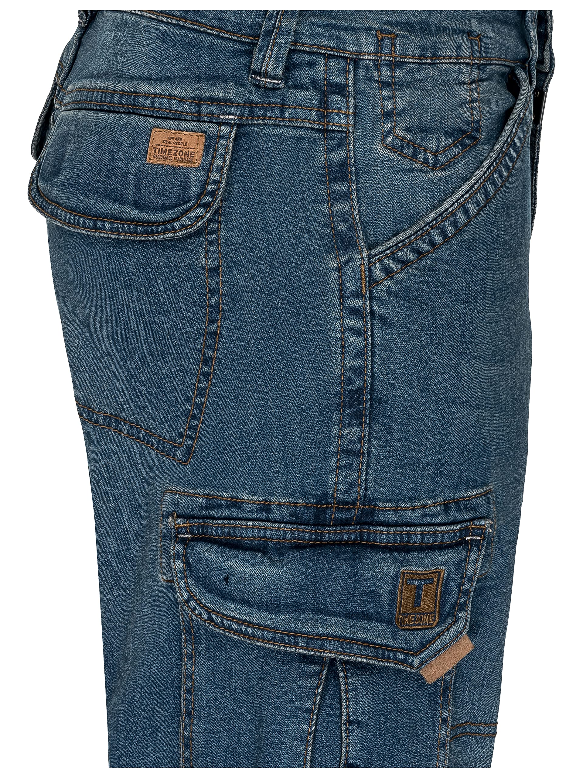 Timezone Męskie spodnie cargo Benito TZ 3387 Scrub Blue Wash