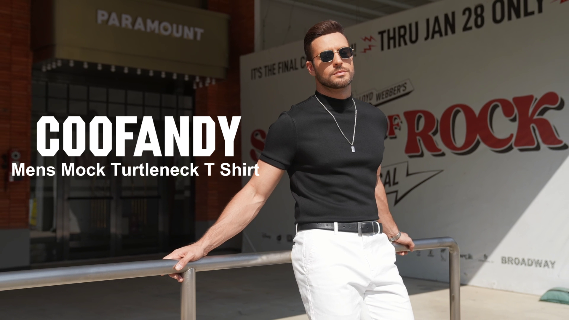 COOFANDY Short Sleeve Turtleneck for Men Half Neck Dress Sweaters