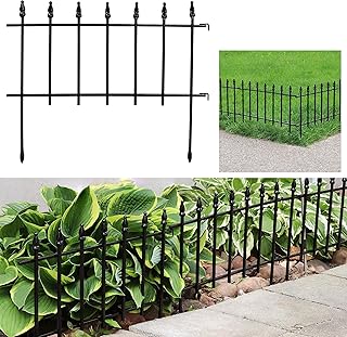 10 Front Yard Low Fence Ideas for Subtle Curb Appeal 52 Sunnydaze 5-Panel Roman Iron Decorative Garden Fence Border - 9ft L x 18...