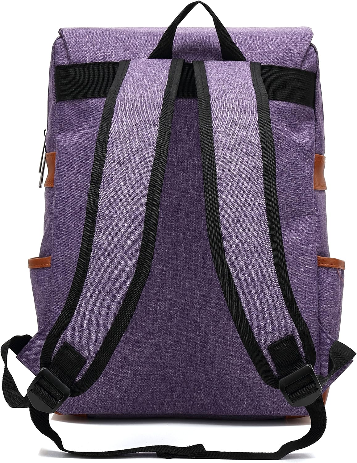 Mn&Sue Laptop Backpack for Men & Women, 15.6" College Bag, Waterproof & Durable Daypack for Travel, Business, Outdoor Activities – without USB Charging Port, Unisex British Style Rucksack - Purple