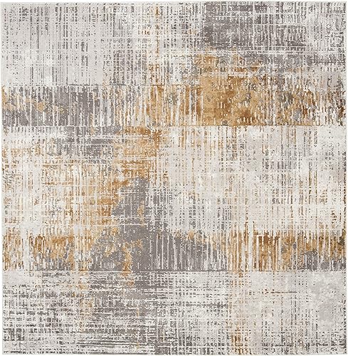 Miniatura 76 de SAFAVIEH Craft Collection - Alfombra cuadrada de 6 pies 7 pulgadas, gris y azul, diseño abstracto moderno, no desprende pelusa y de fácil cuidado