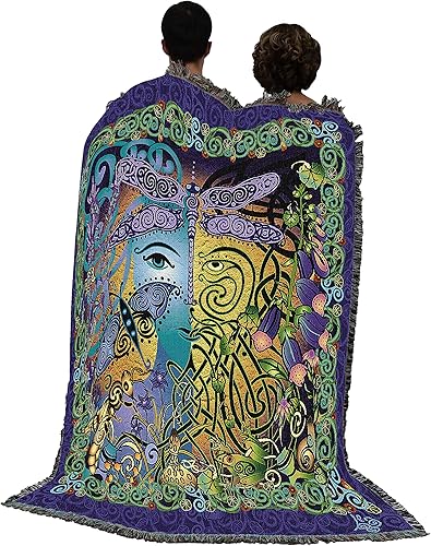 Miniatura 3 de Pure Country Weavers Manta de jardín de Jen Delyth - Tapiz de regalo celta tejida de algodón, fabricada en los Estados Unidos (72 x 54 pulgadas)