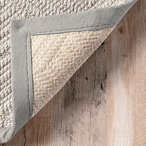 Miniatura 4 de nuLOOM Alfombra Suzanne con textura natural, 5 x 8 pies, color gris