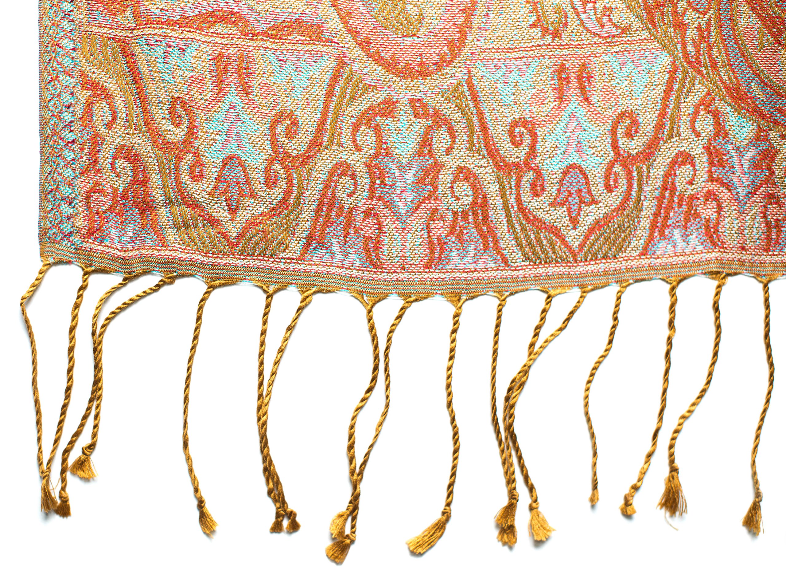 Pashmina bufanda de 100% seda de la India para hombres y mujeres, patrón cachemir/paisley, 160 x 35 cm - pañuelo de seda pura - muchos diseños diferentes