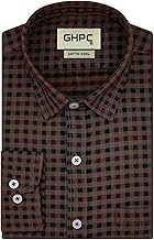 GHPC Cottswool Winter Wear Woolen Gun Club Checks Full Sleeves Regular Fit Formal Shirt for Men