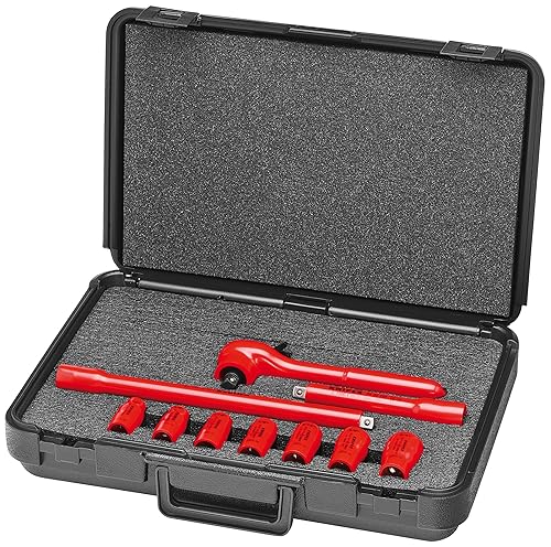 KNIPEX Herramientas - 98 99 11 S3 Juego de llaves de vaso aisladas, 10 piezas (989911S3) disponible en Yaxa Colombia