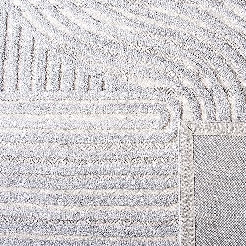 Miniatura 6 de SAFAVIEH South Hampton Collection - Alfombra decorativa, 2 x 3 pies, gris, hecha a mano con diseño abstracto moderno de mediados de siglo, ideal