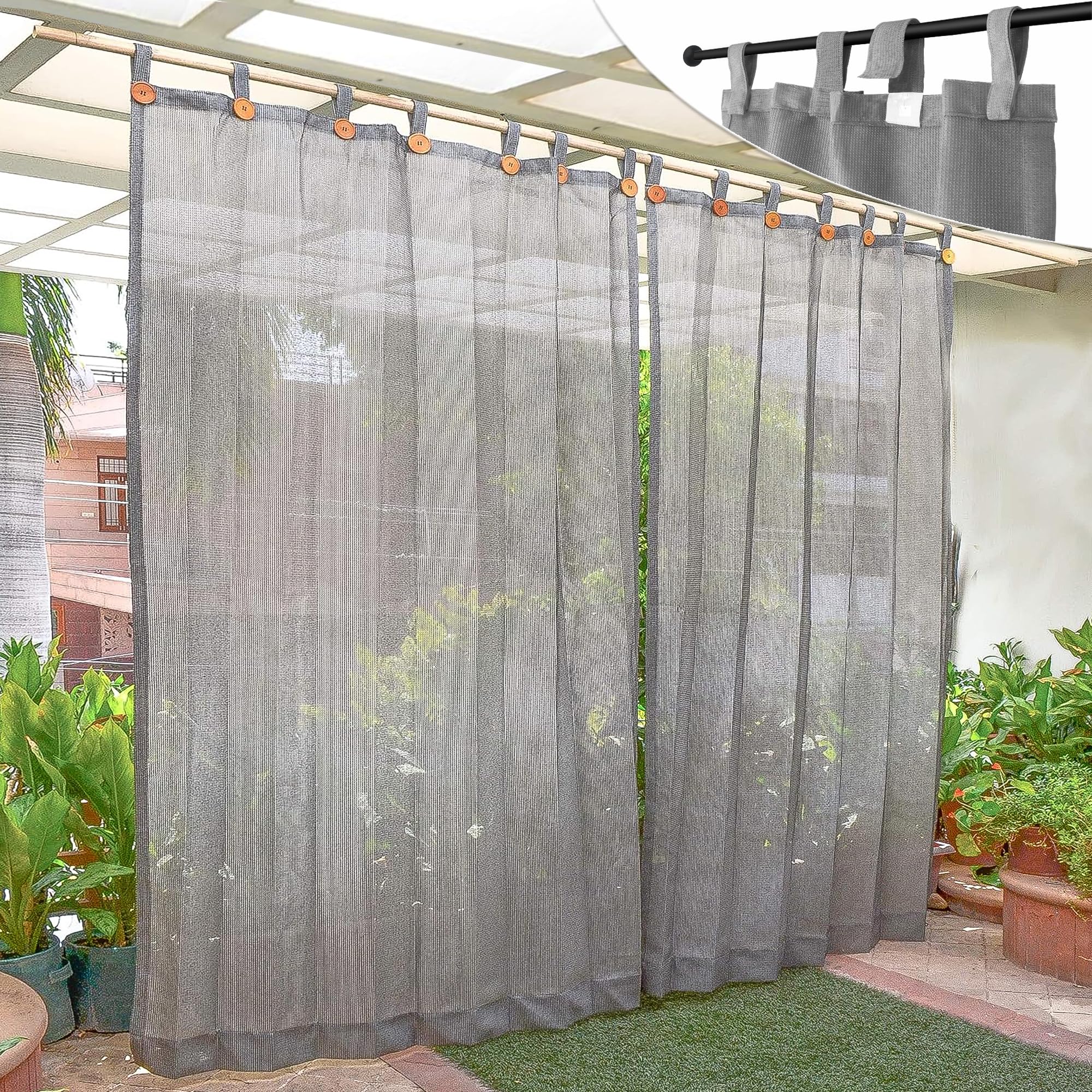Outdoor Sun Blocking Curtains - Beige, 3FTX7.5FT -20 Outdoor Sun Blocking Curtains - Beige, 3FTX7.5FT -20