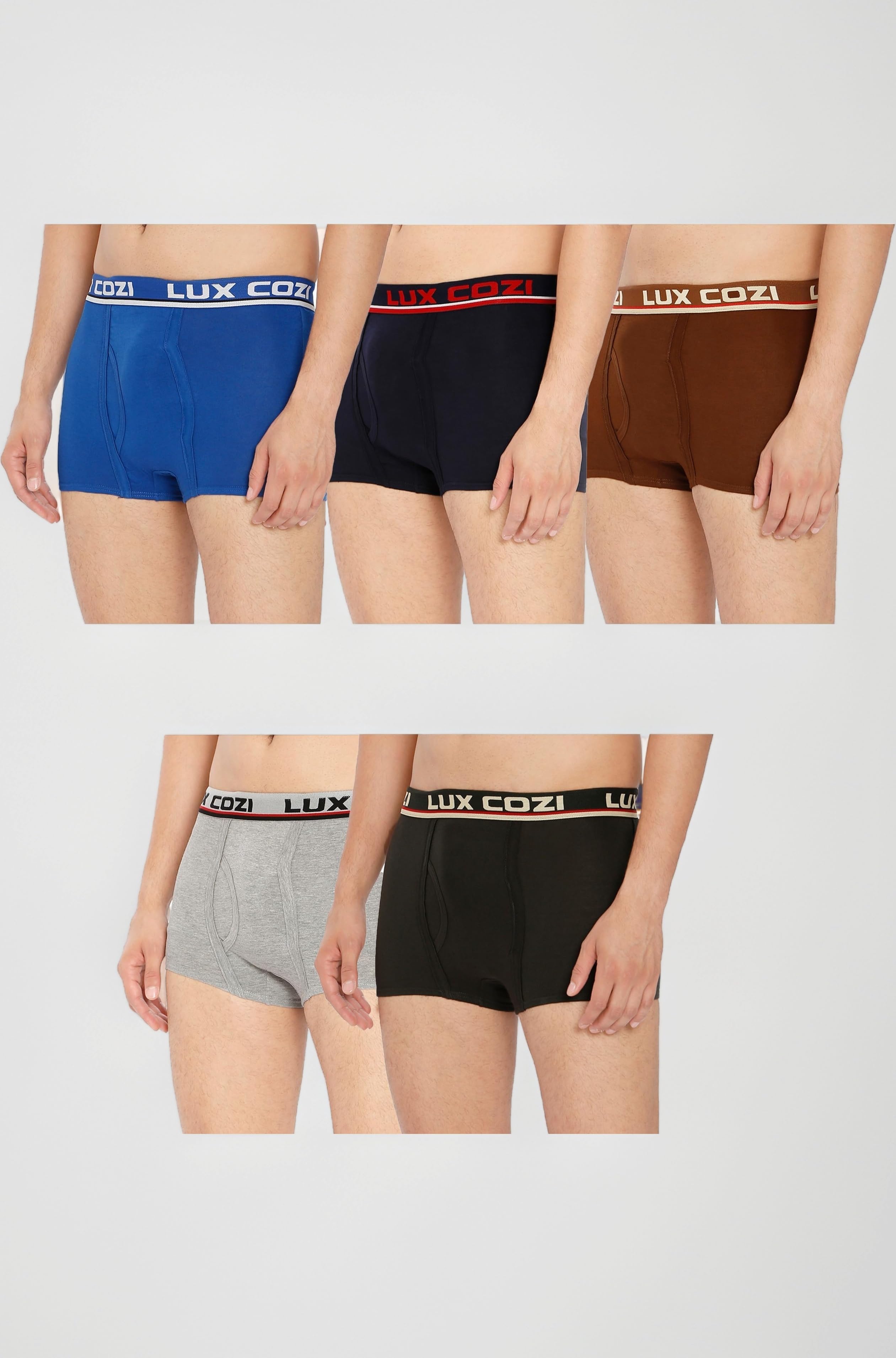 Men's Cotton Trunks Solid,Breathable (Pack of 5)