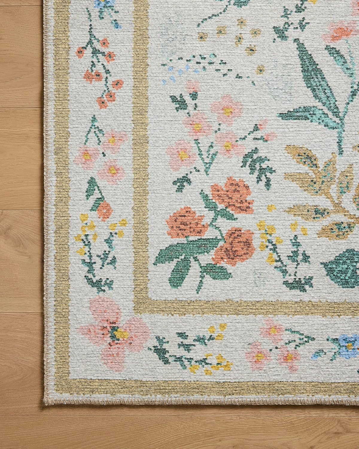 Loloi Rifle Paper Co. Wildwood Collection WWLD-01 Cream 2'-6" x 7'-6" Runner Rug