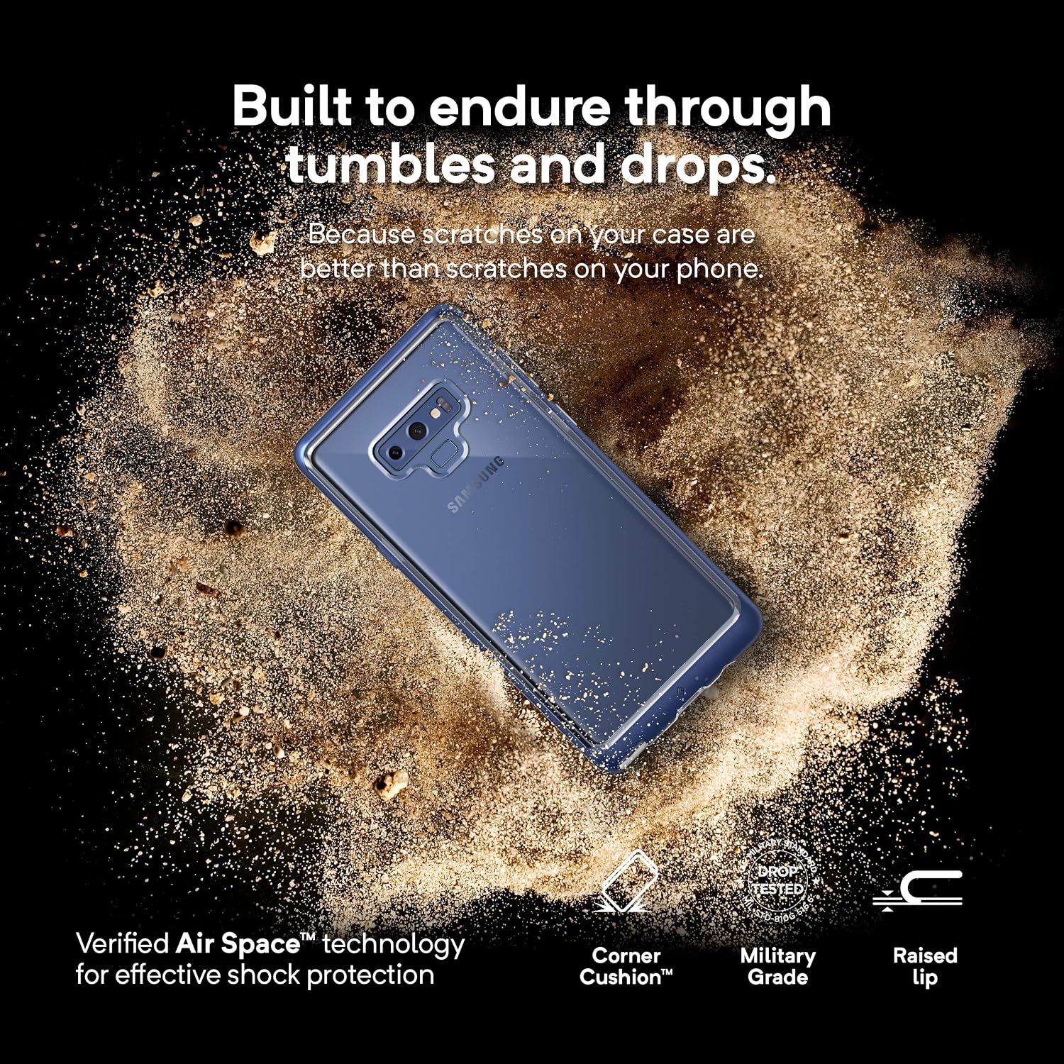 Caseology Skyfall for Galaxy Note 9 Case (2018) - Clear Back & Slim Fit - Ocean Blue